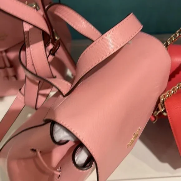 Kate Spade Lizzie Medium Flap Backpack Bright Carnation - Picture 14 of 16